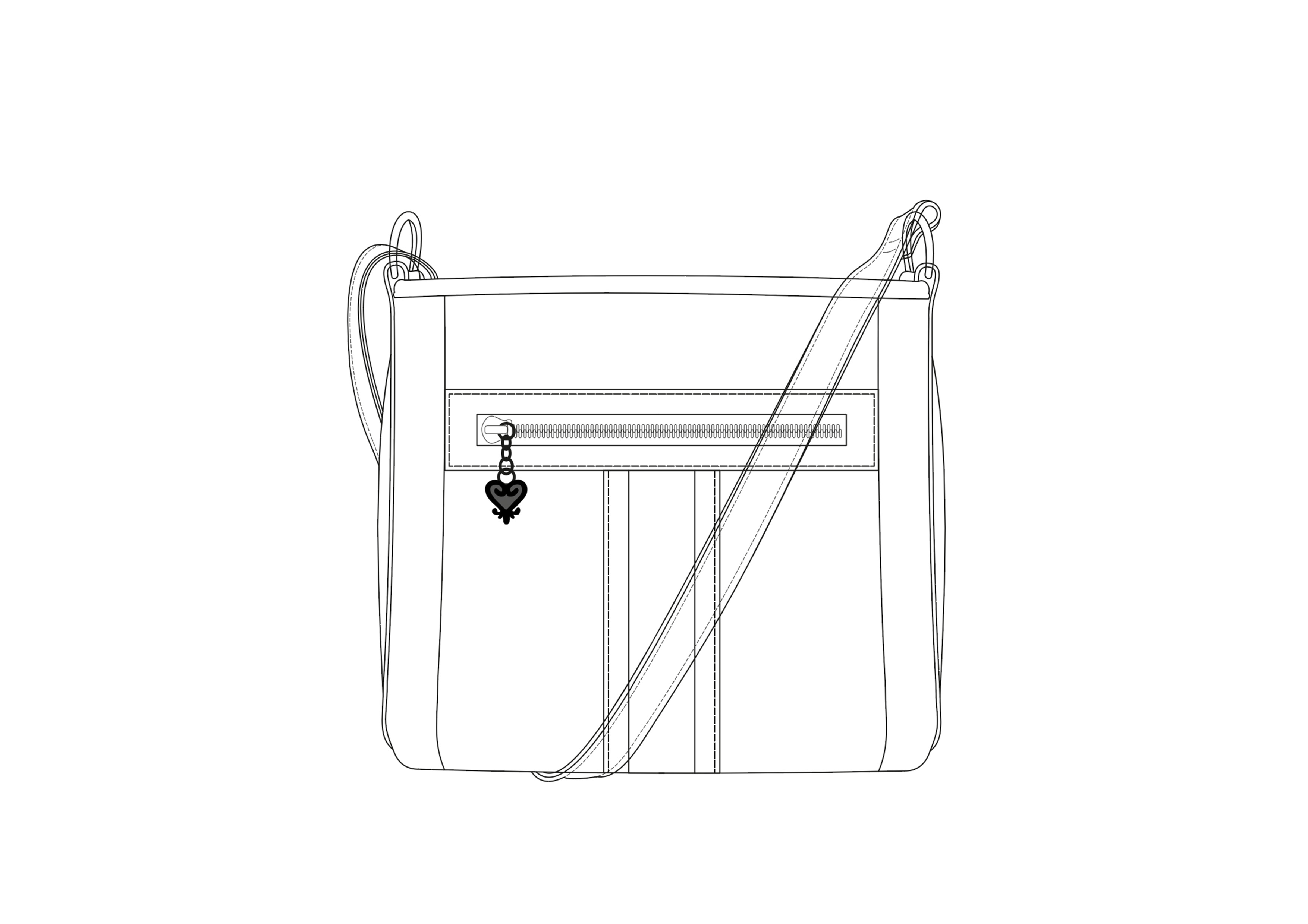 Over the shoulder bag outline