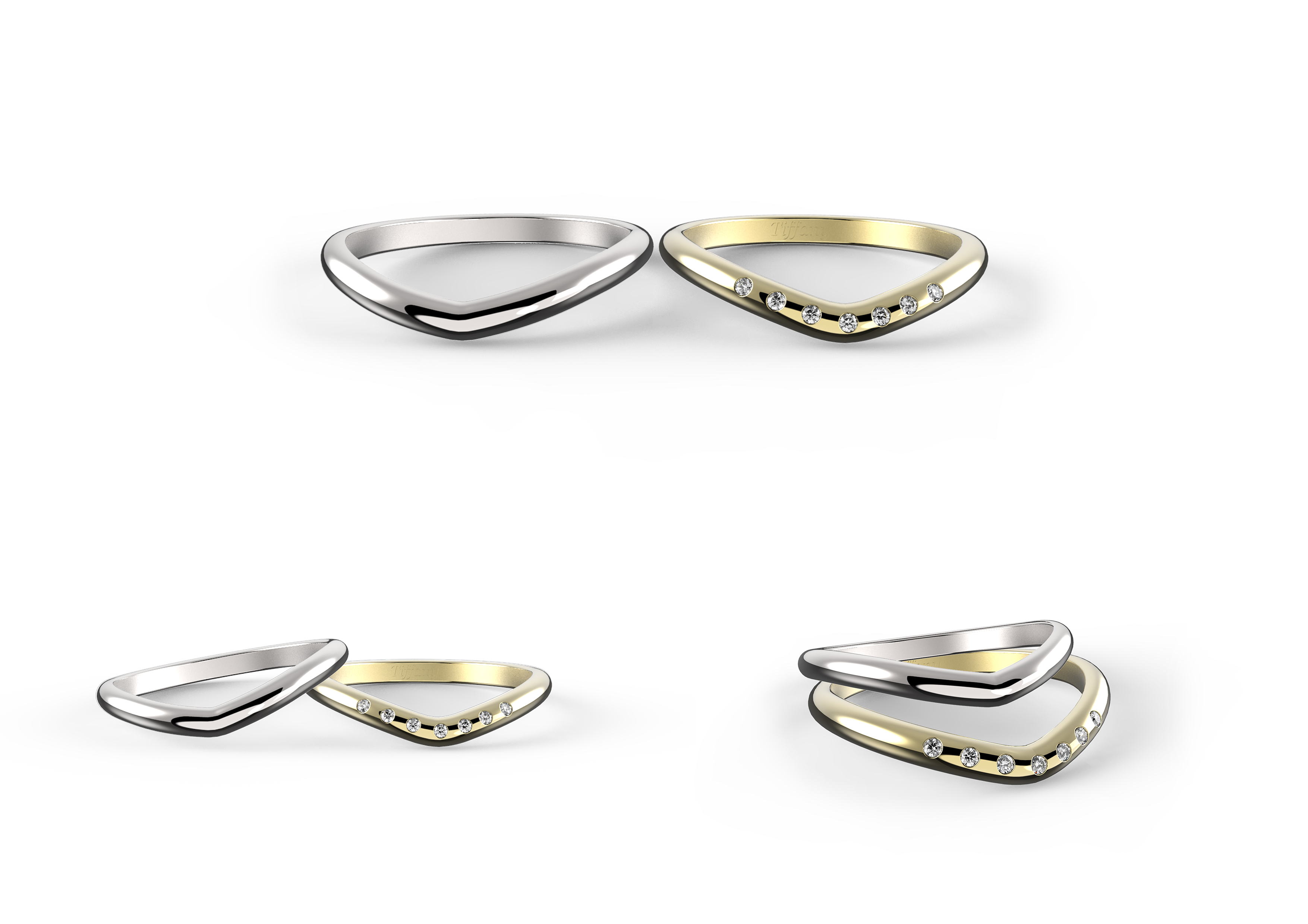 Elsa Peretti Yellow and white gold ring rendering