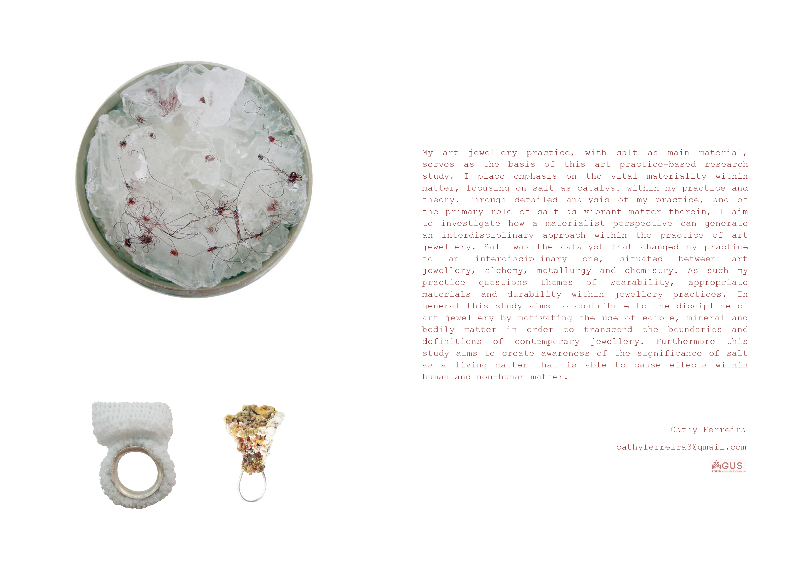 Salting objects and artist statement