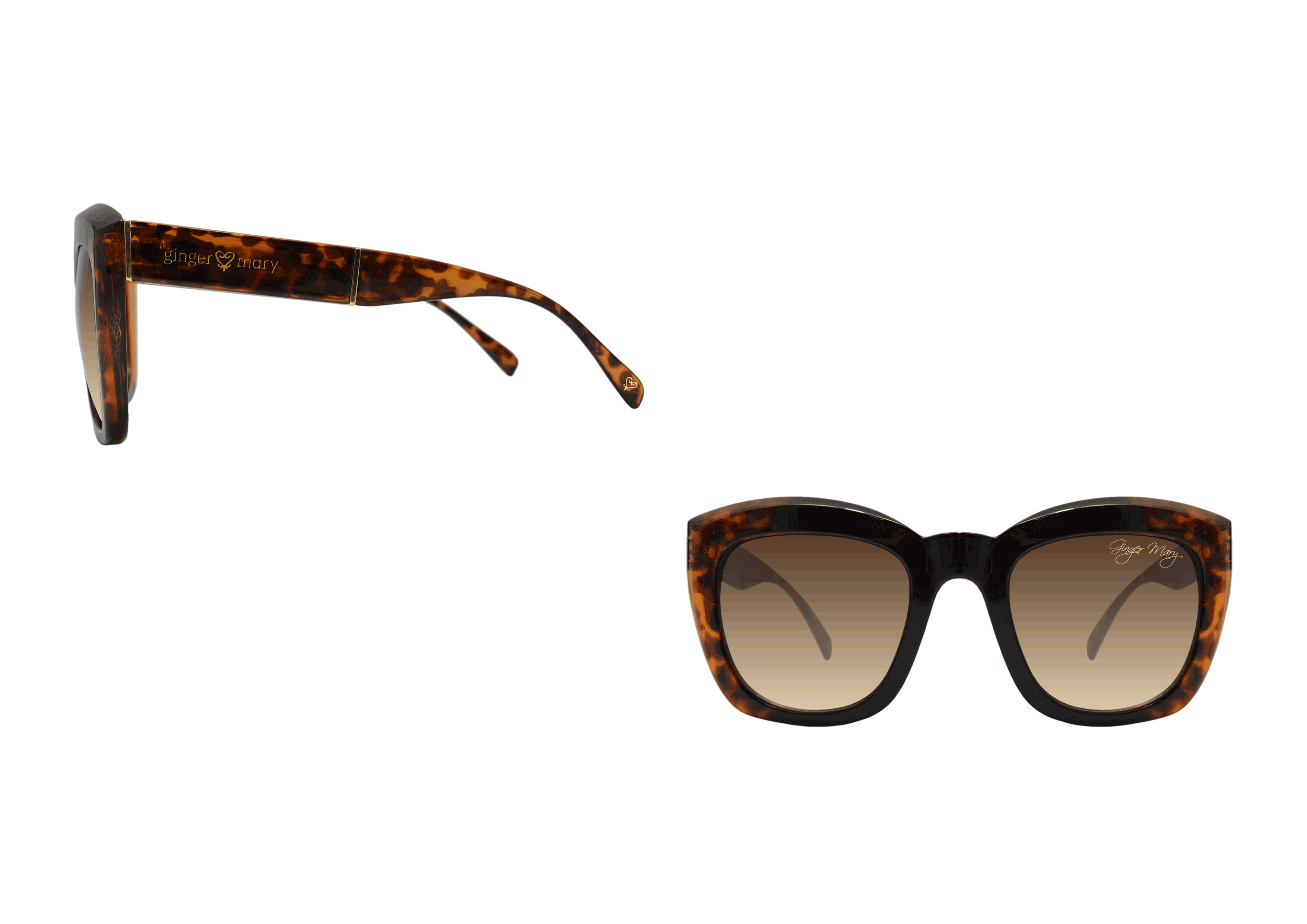 Ladies black and tort ombre sunglasses