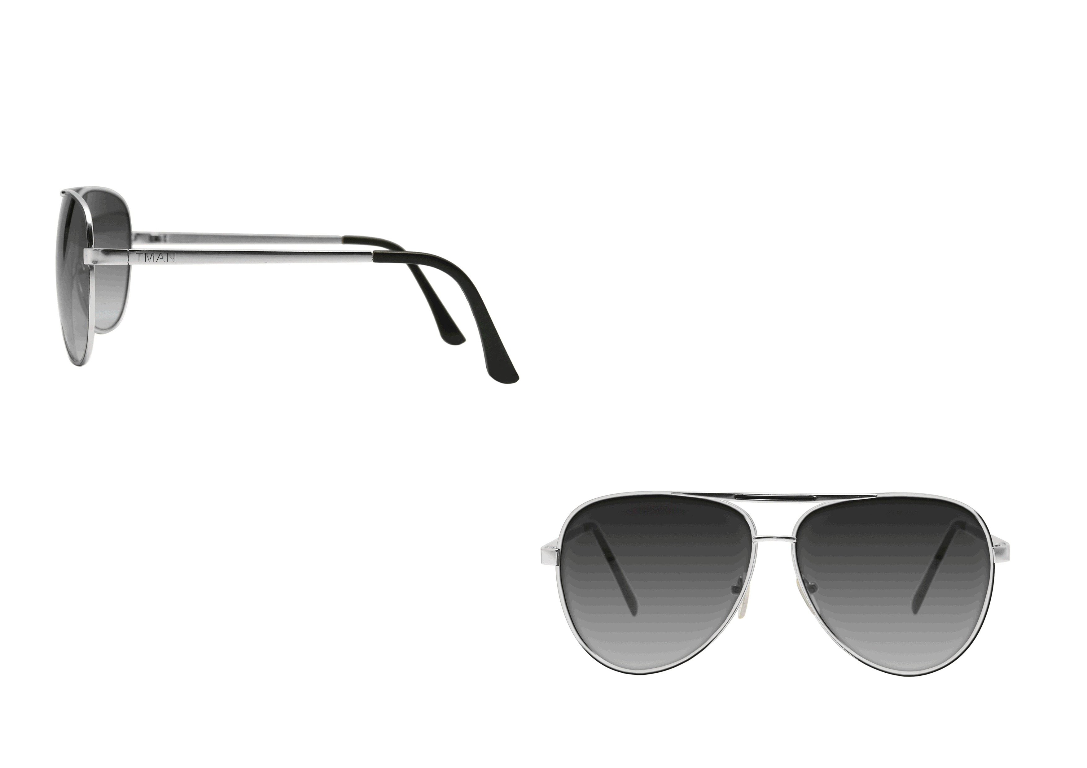 Mens aviator in yellow gold, silver and gun metal