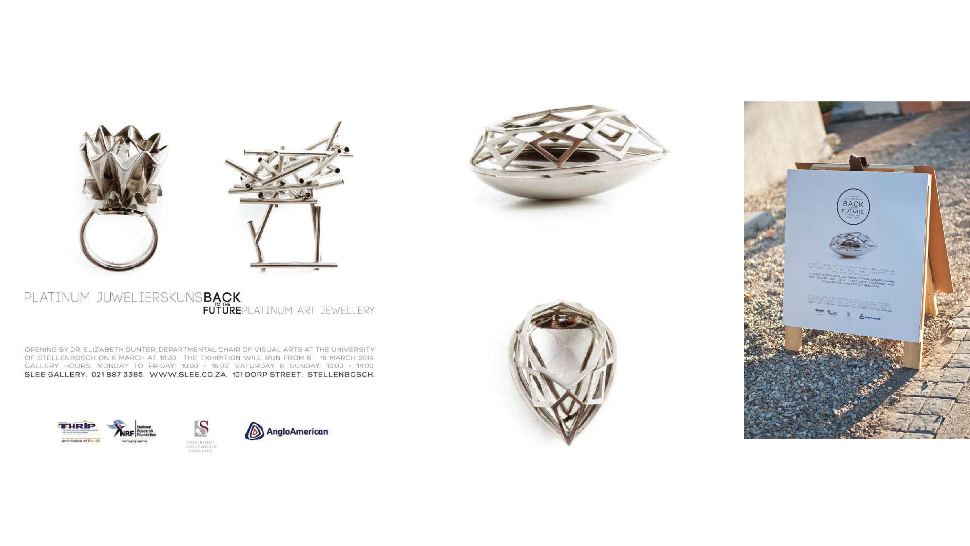 Platinum pendant design exhibited at Back to the Future exhibition