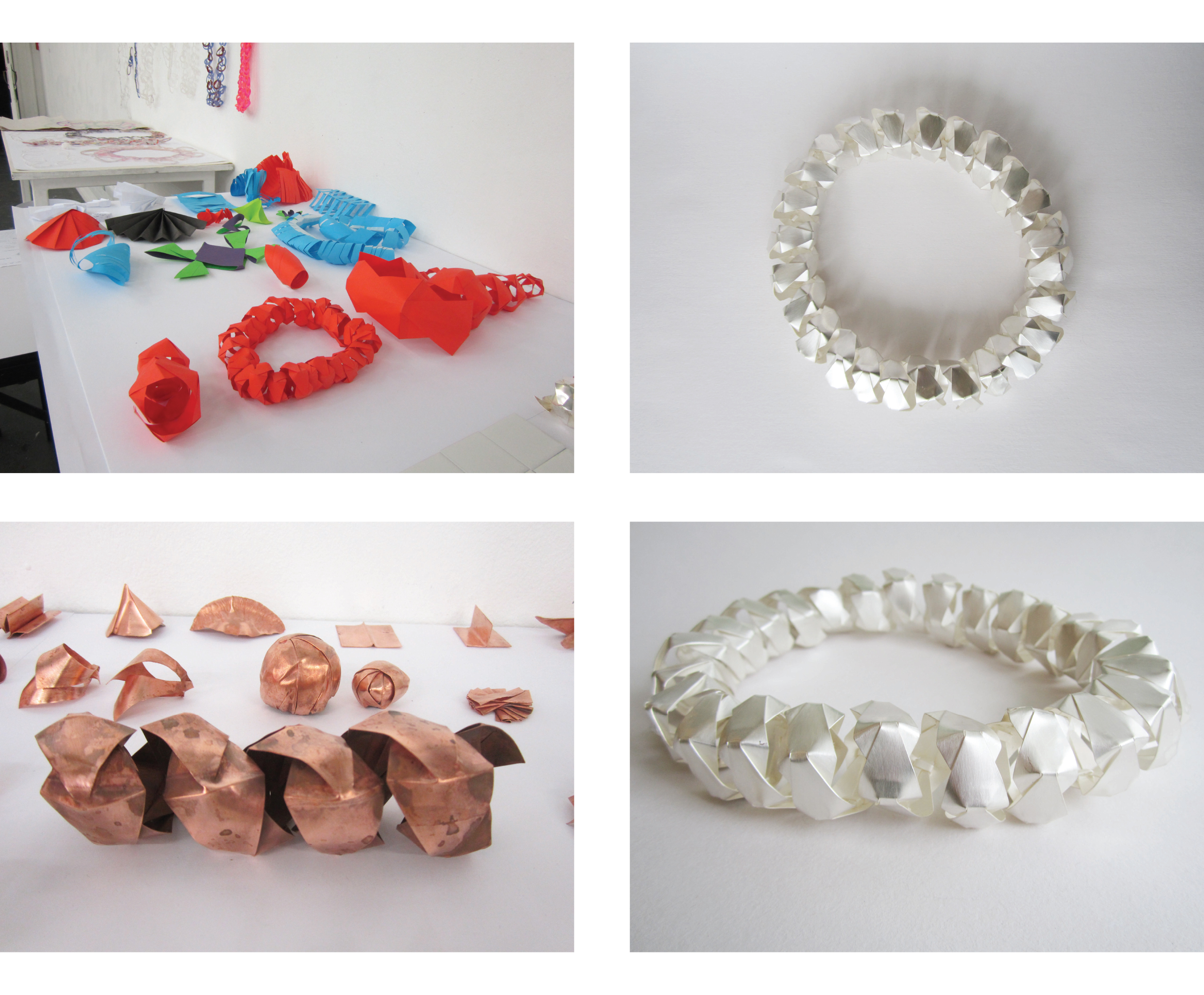 Fold forming necklace designs