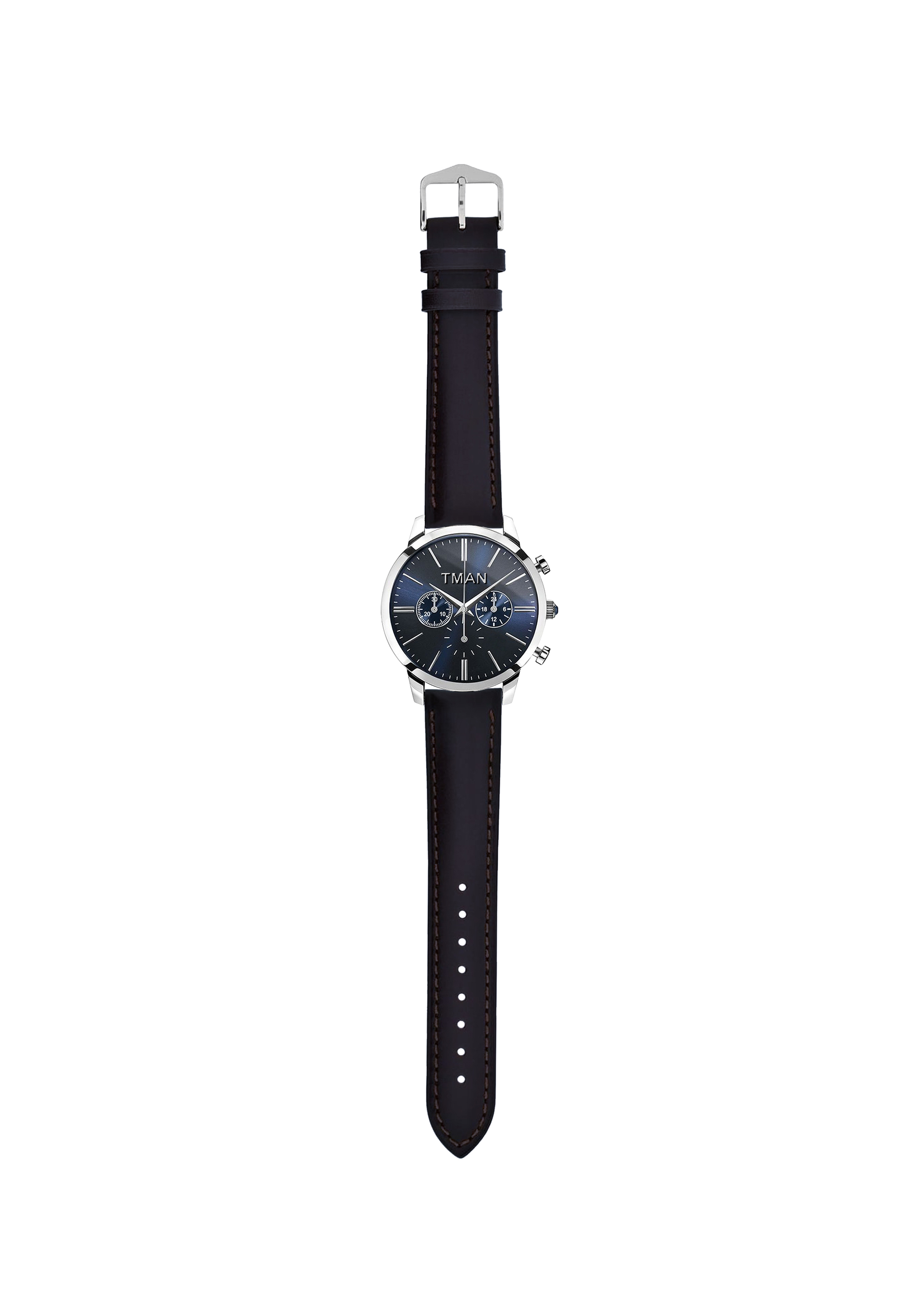 Navy and silver mens watch