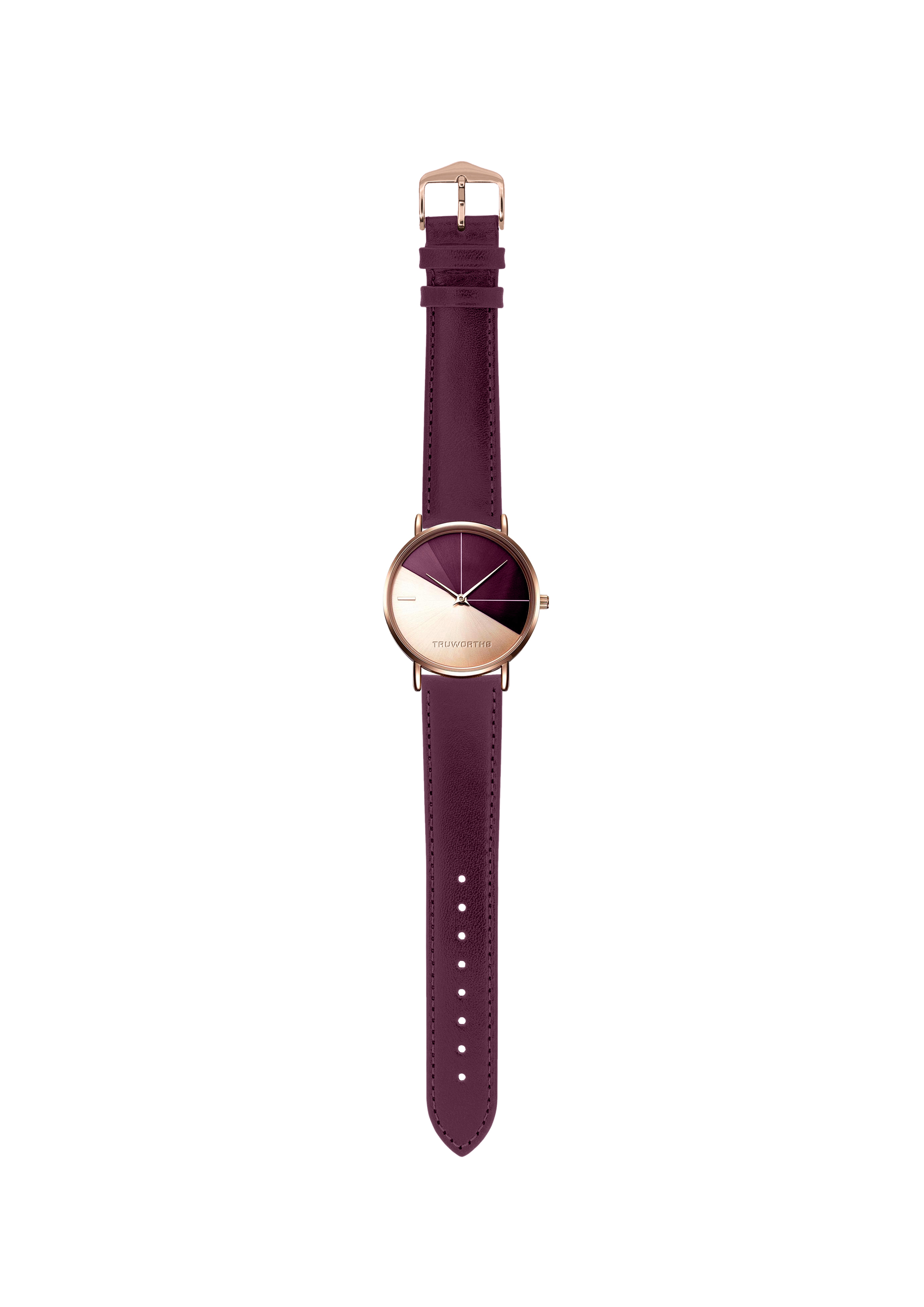 Gold and burgundy ladies watch