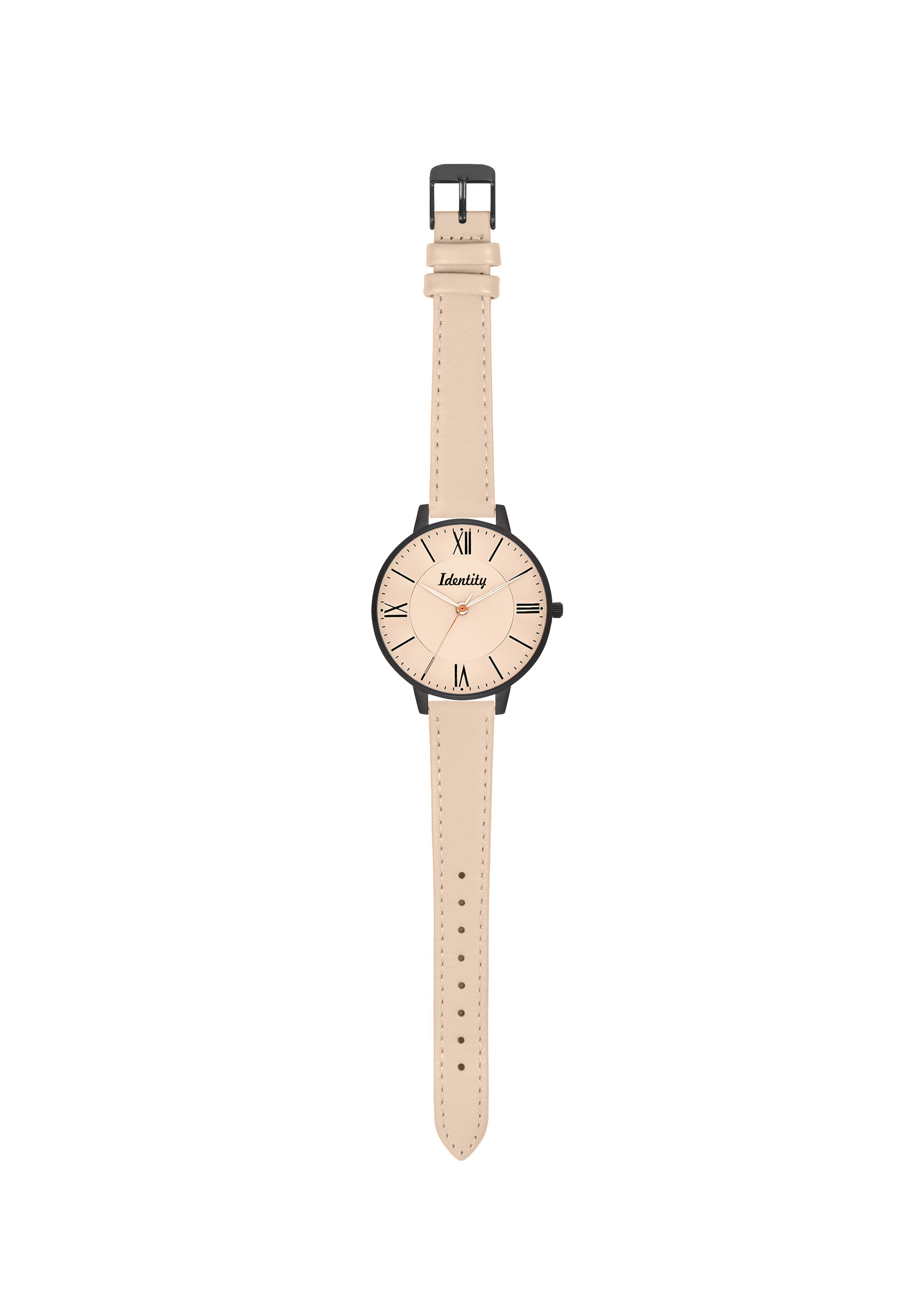 Light pink and black ladies watch